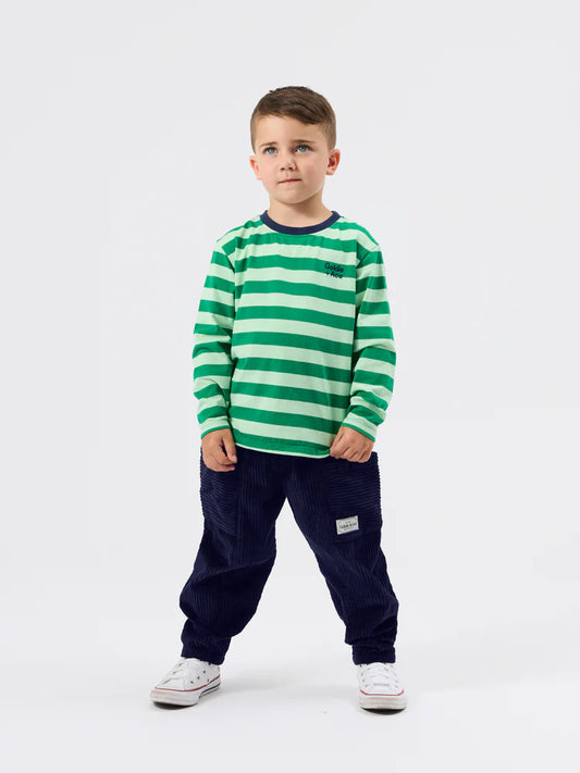 Essential Stripe Long Sleeve Top Green