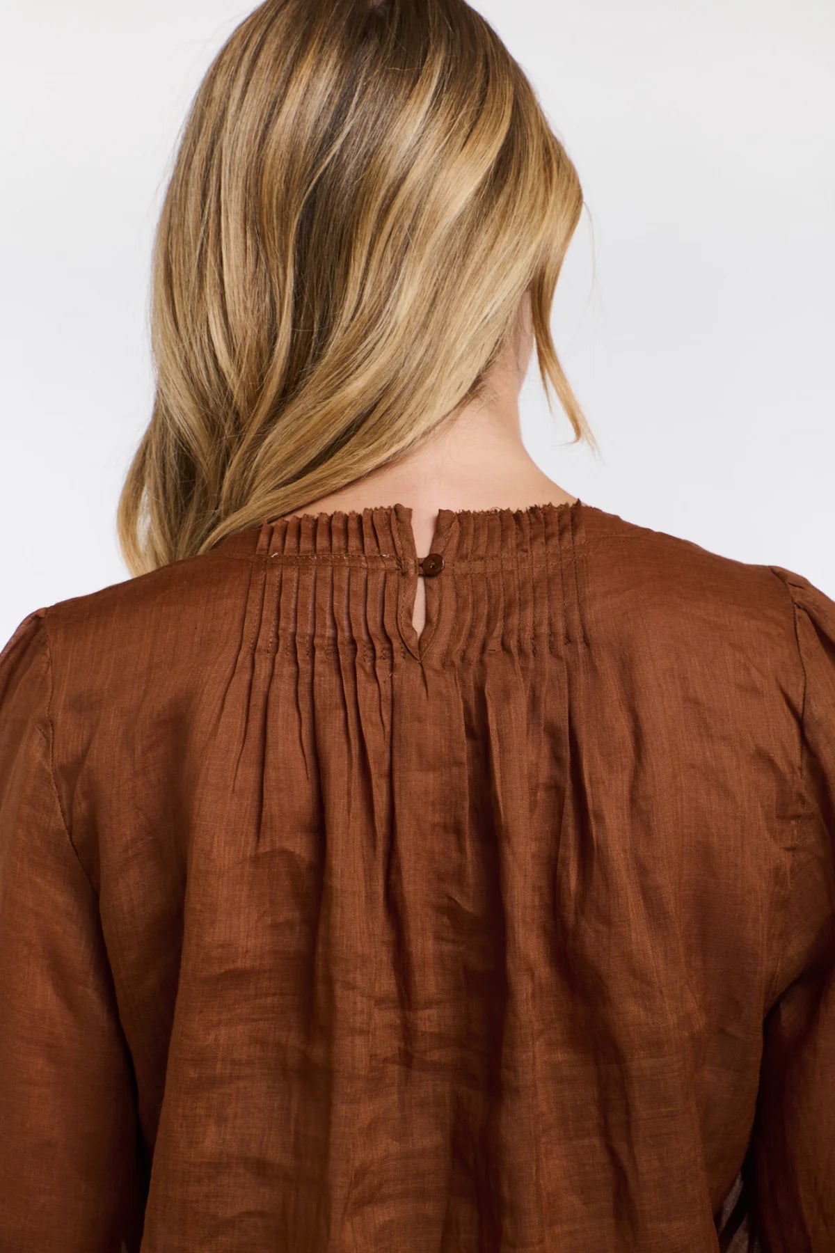 Ariel Pintuck Blouse - Brandy