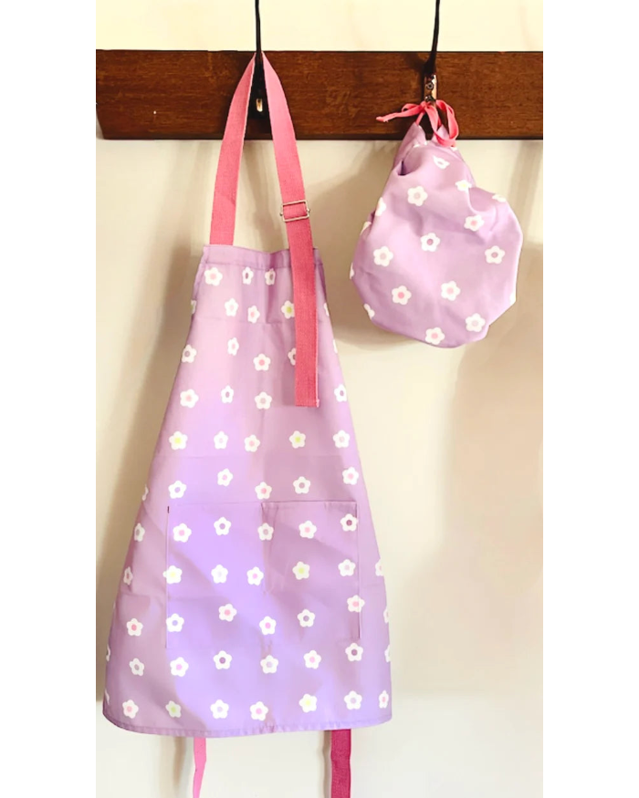 Kids Chef Apron & Hat - Flowers