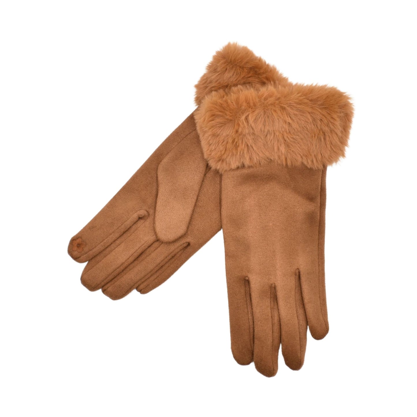 Faux Fur Cuff Gloves - Cinnamon
