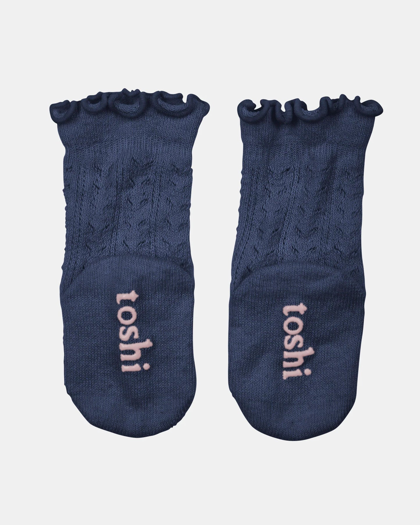 Organic Frilly Lace Knee Socks - Ink