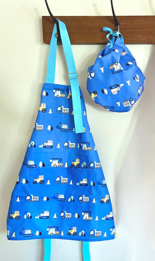 Kids Chef Apron & Hat - Trucks