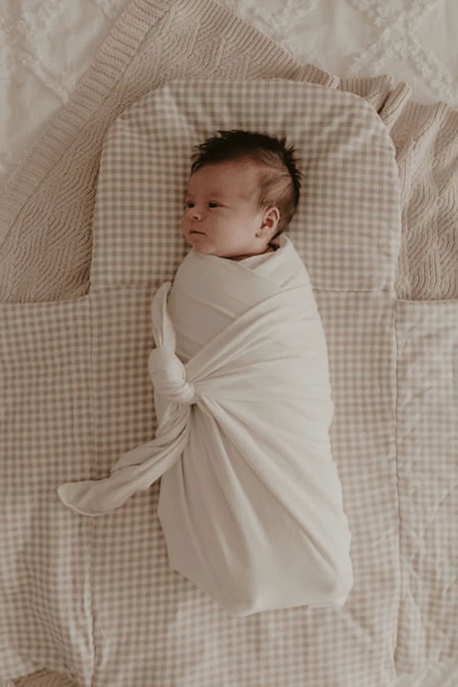 Bundl Wool Wrap 400GSM  - Beige Gingham