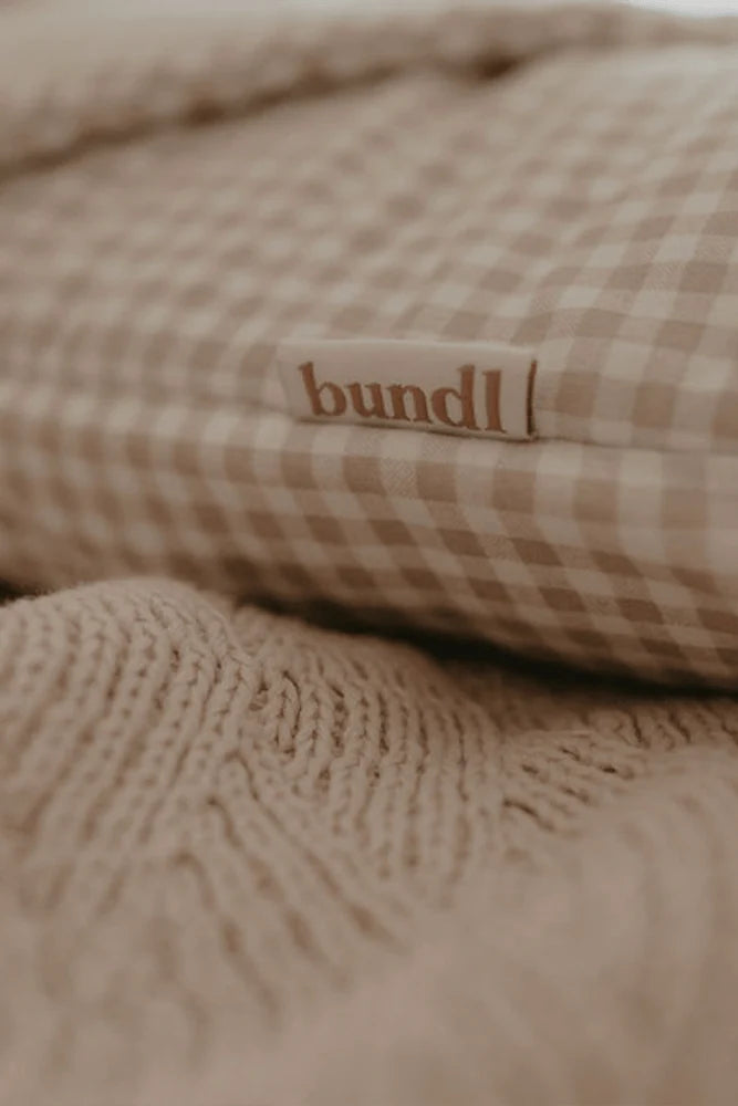 Bundl Wool Wrap 400GSM  - Beige Gingham