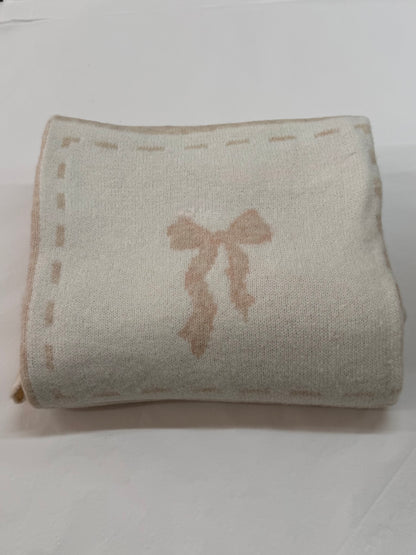 Blush Pink Bow Knit Blanket