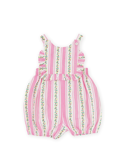 Antique Stripe Strawberry Bubble Romper