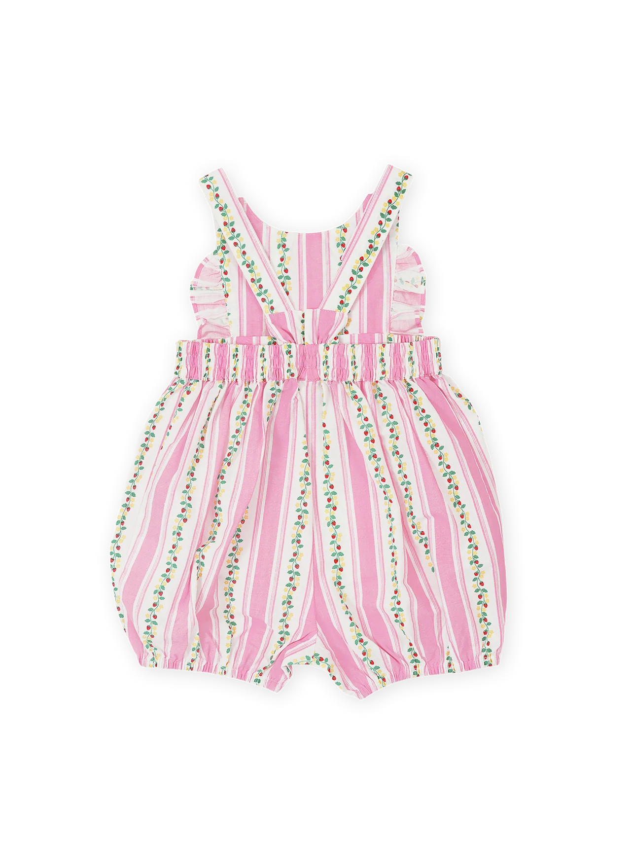 Antique Stripe Strawberry Bubble Romper