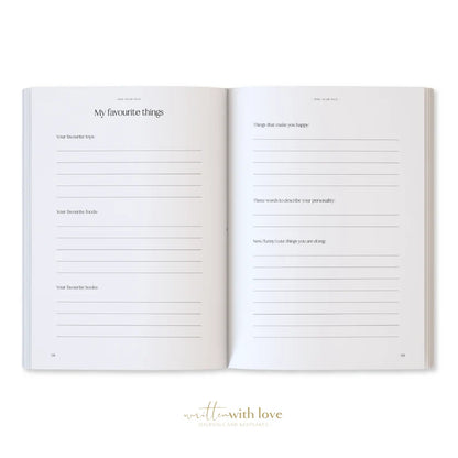 Baby Memory Book with Keepsake Box – Oatmeal Linen