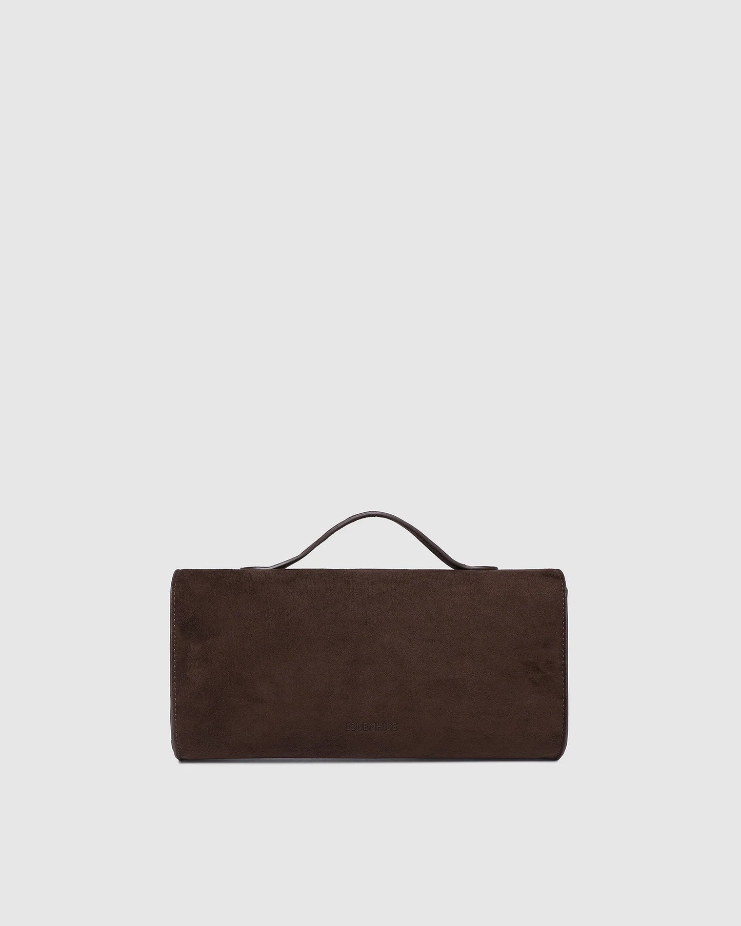 Louenhide Delaney Suedette Clutch - Chocolate