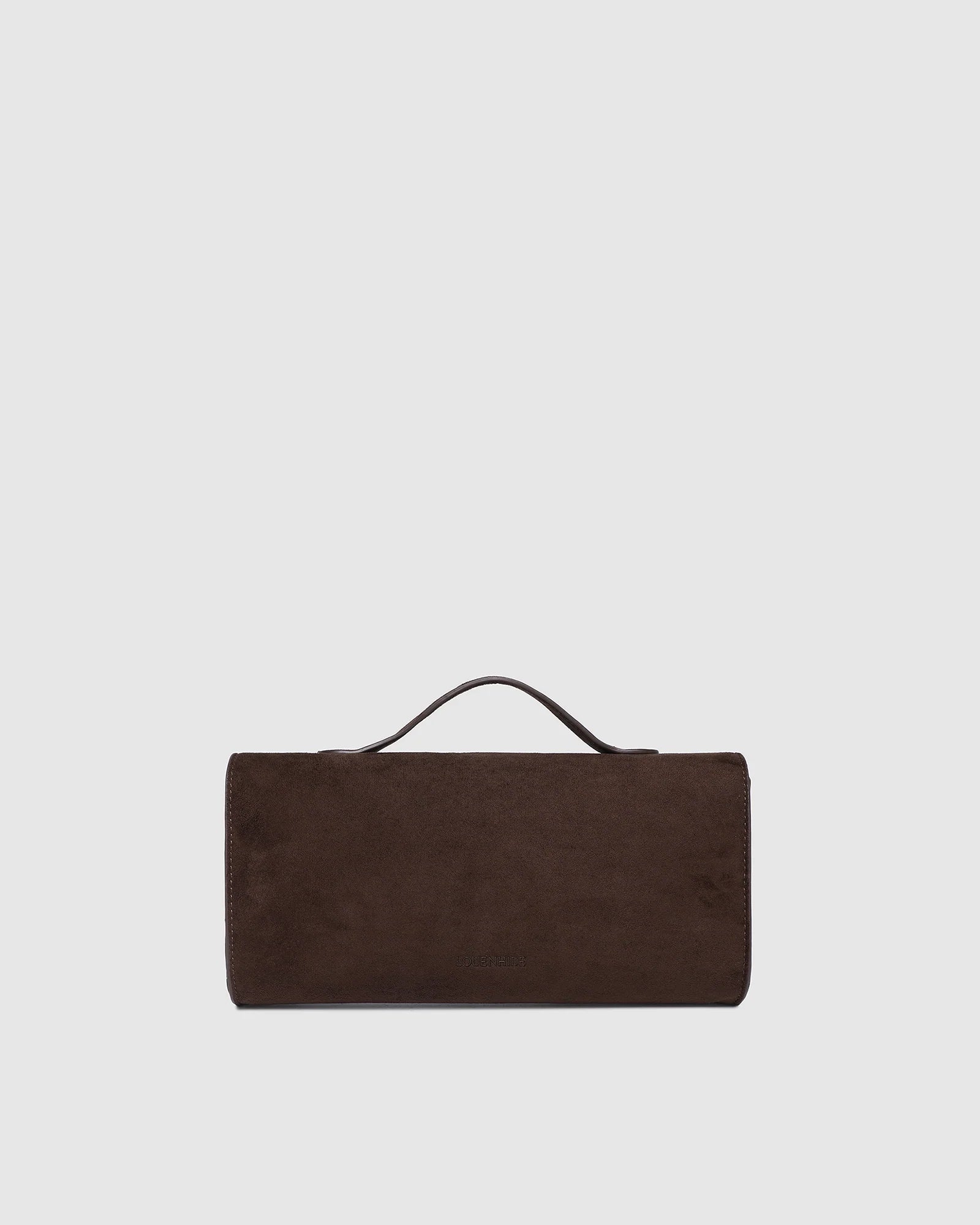 Louenhide Delaney Suedette Clutch - Chocolate