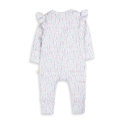 Lavender Stripe Long Sleeve Zipsuit