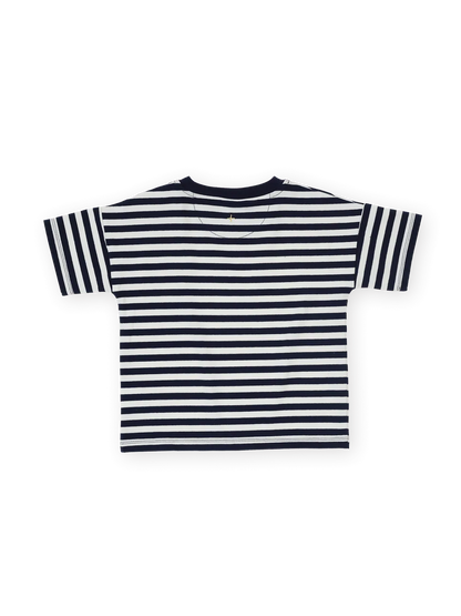 Essential Stripe Logo T-Shirt - Navy