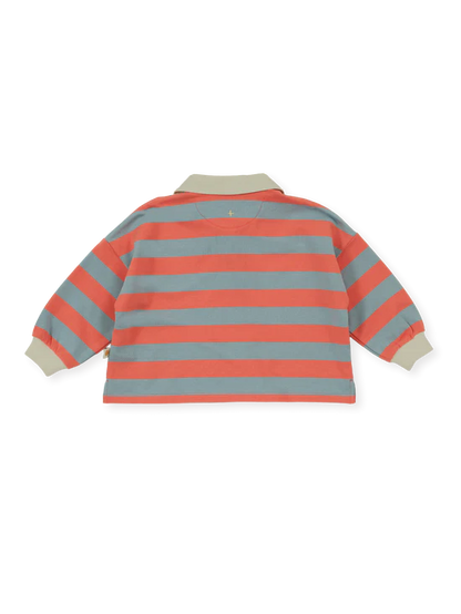 Rugby Stripe Terry Sweat Top Orange