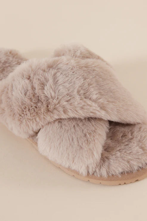 Gingerlilly Milan Plush Slipper | Beige