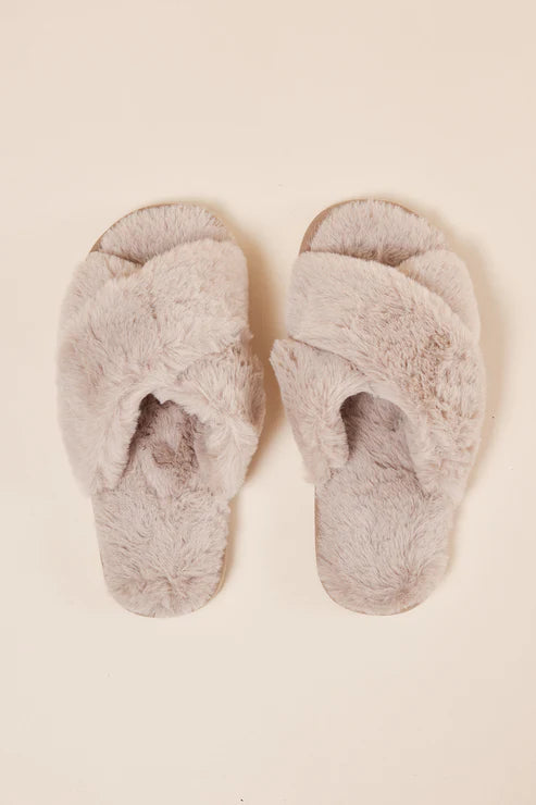 Gingerlilly Milan Plush Slipper | Beige