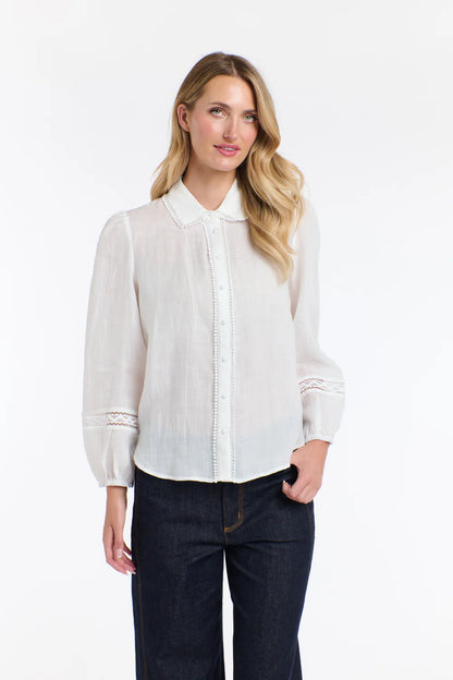 Elodie Lace Shirt - White