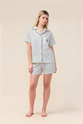 Gingerlilly Poppy Stripe Short PJ Set - Ecru
