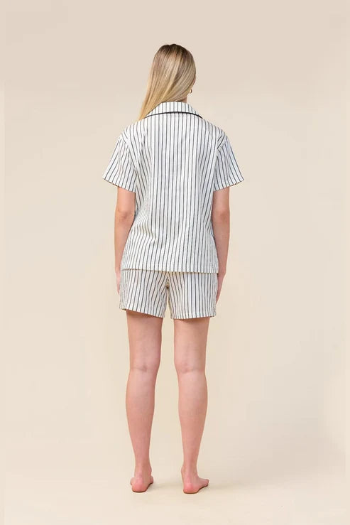 Gingerlilly Poppy Stripe Short PJ Set - Ecru
