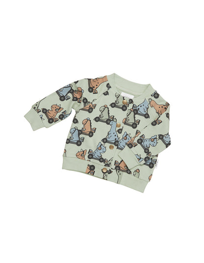 Huxbaby Dino Racer Terry Bomber Jacket | Thyme