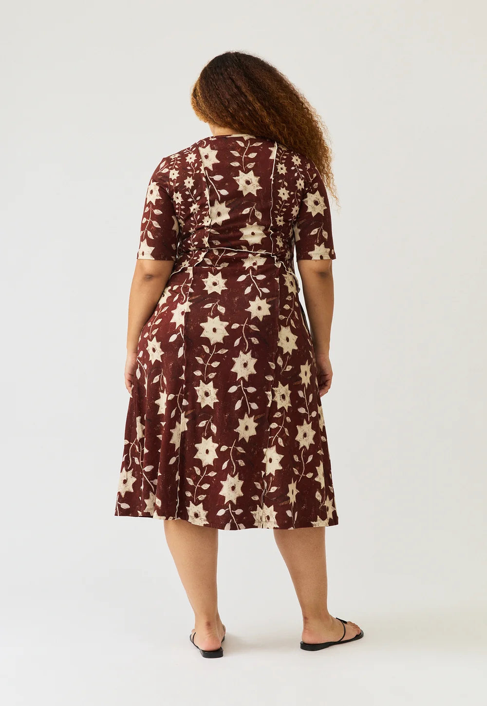 Nancybird Reyes Short Sleeve Dress - Ochre Flower