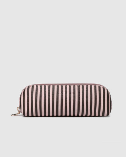 Louenhide Jayne Stripe Makeup Bag - Pink/Chocolate