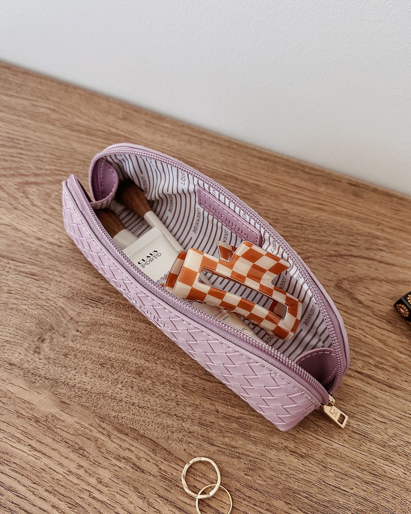 Louenhide Jayne Woven Makeup Bag - Lilac