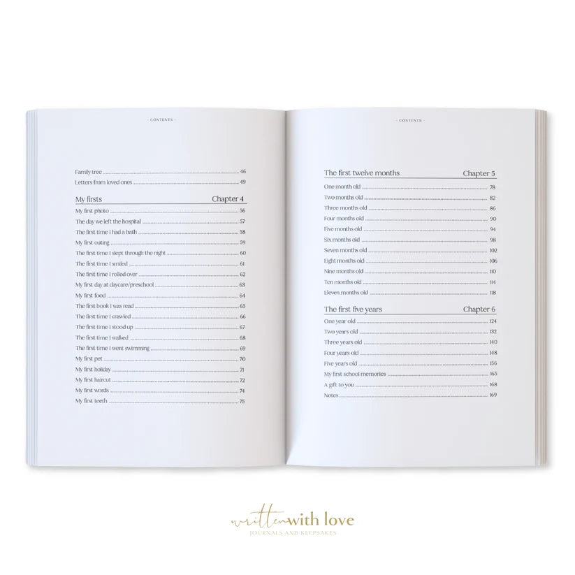 Baby Memory Book with Keepsake Box – Oatmeal Linen