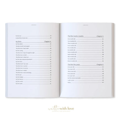 Baby Memory Book with Keepsake Box – Oatmeal Linen
