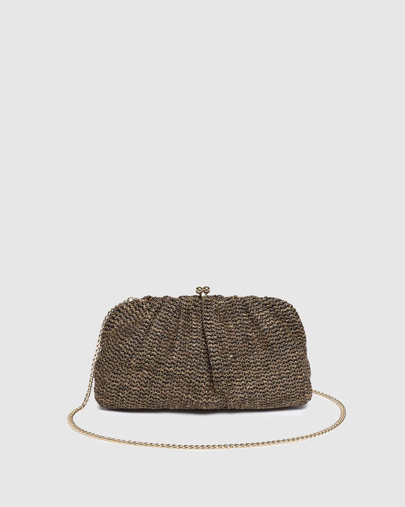 Louenhide Goldie Raffia Clutch