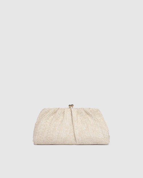 Louenhide Goldie Raffia Clutch