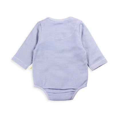 Indigo Stripes Long Sleeve Henley Bodysuit