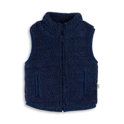 Indigo Faux Lambswool Vest