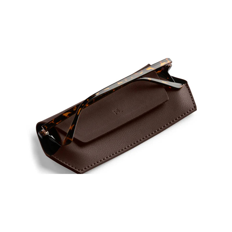 Fox & Leo Slimline Glasses Case - Chocolate