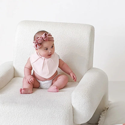 Waterproof Bandana Bib - Pink Waffle
