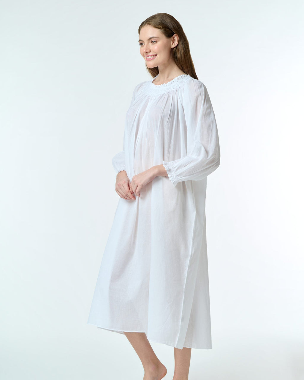 Arabella Long Sleeve Smocking Nightie