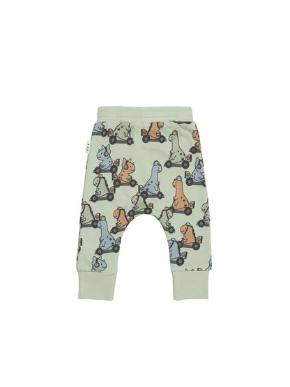 Huxbaby Dino Racer Drop Crutch Pant | Thyme