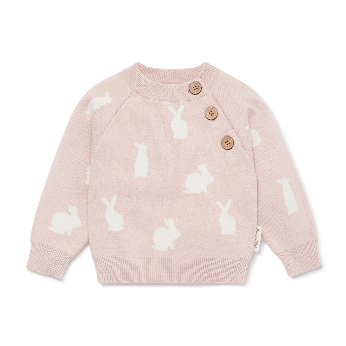 Aster & Oak Pink Bunny Knit Jumper