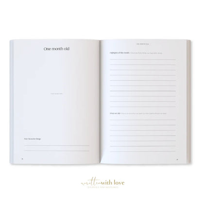 Baby Memory Book with Keepsake Box – Oatmeal Linen