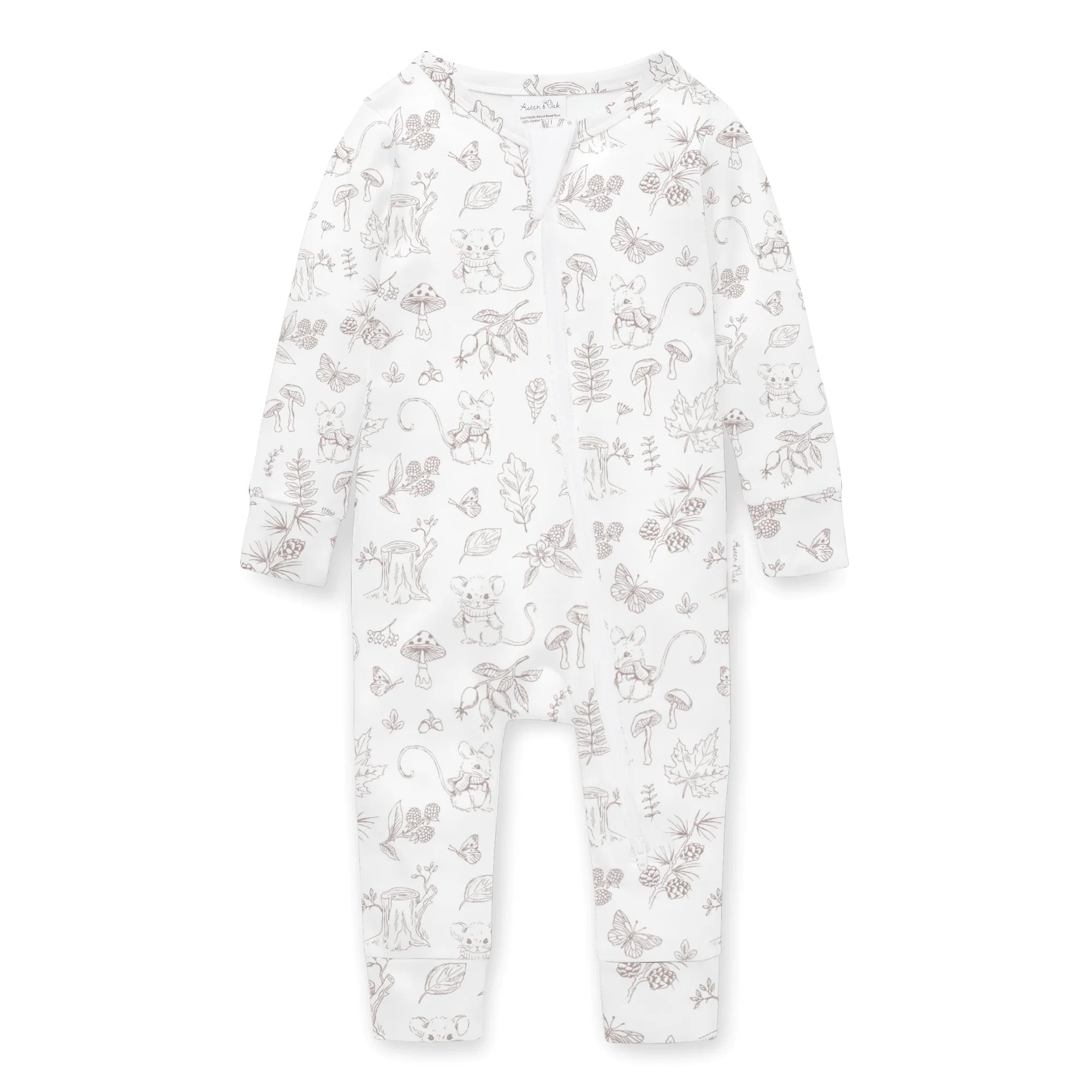 Aster & Oak Woodland Mouse Zip Romper