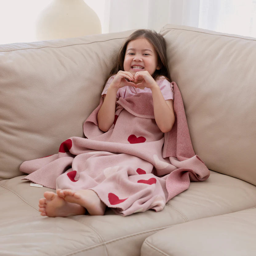 Little Hearts Luxe Knit Blanket