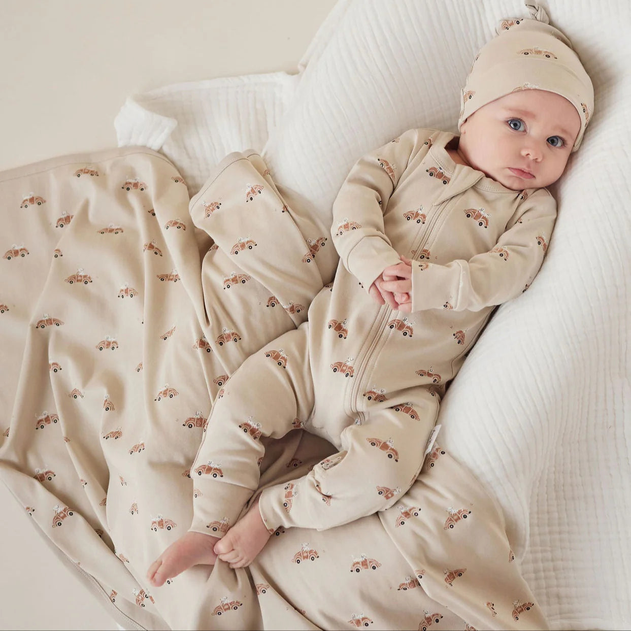 Aster & Oak Classic Car Zip Romper