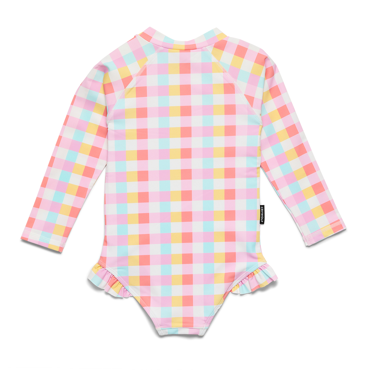 Crywolf Long Sleeve Swimsuit Pop Gingham - back