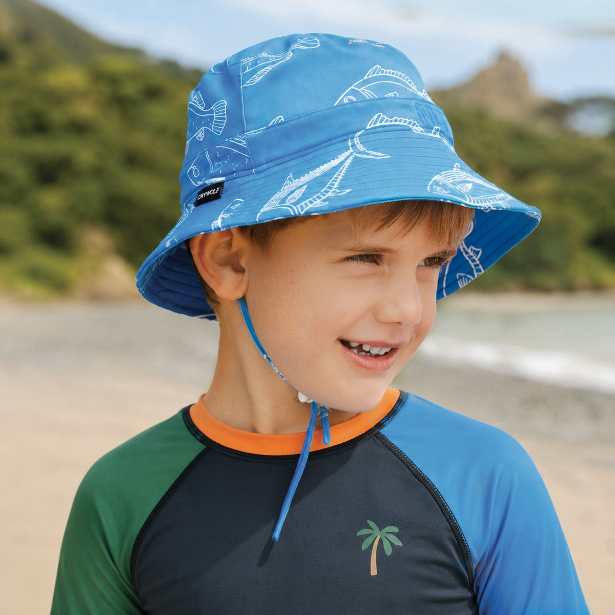 Crywolf Swim Bucket Hat Saltwater campaign 2