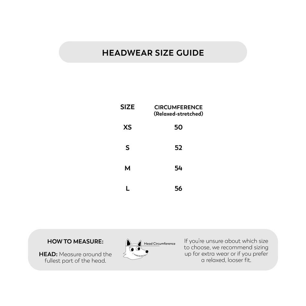 Crywolf SS26/27 Headwear Size Guide