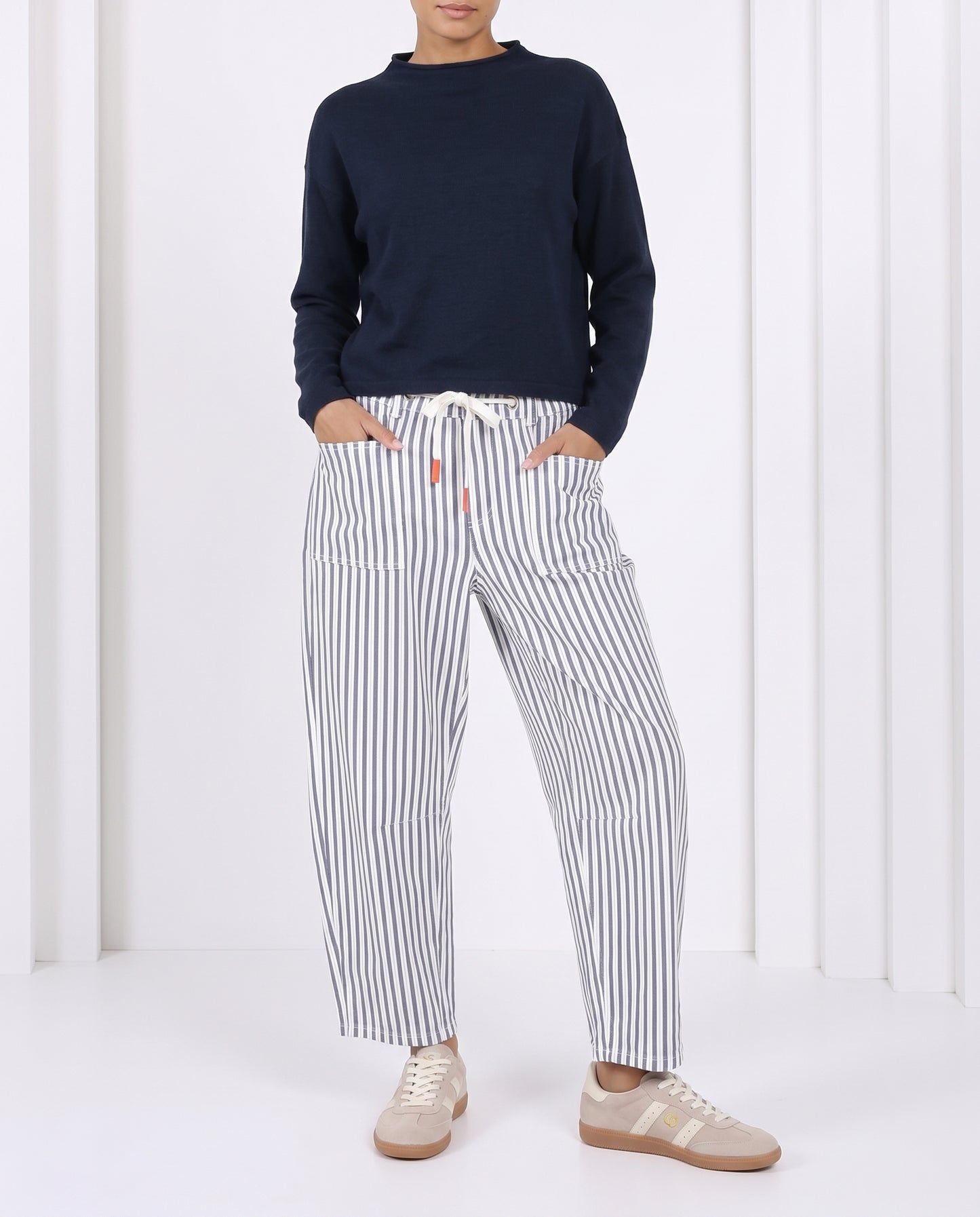 Carter Barrel Jean - Blue Stripe