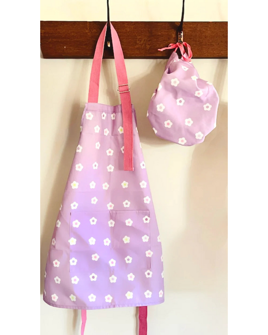 Kids Chef Apron & Hat - Flowers