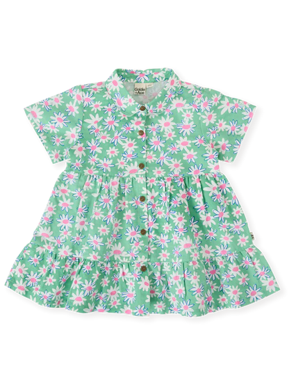 Goldie+Ace Daisy Patch Monica Dress - Moss Green