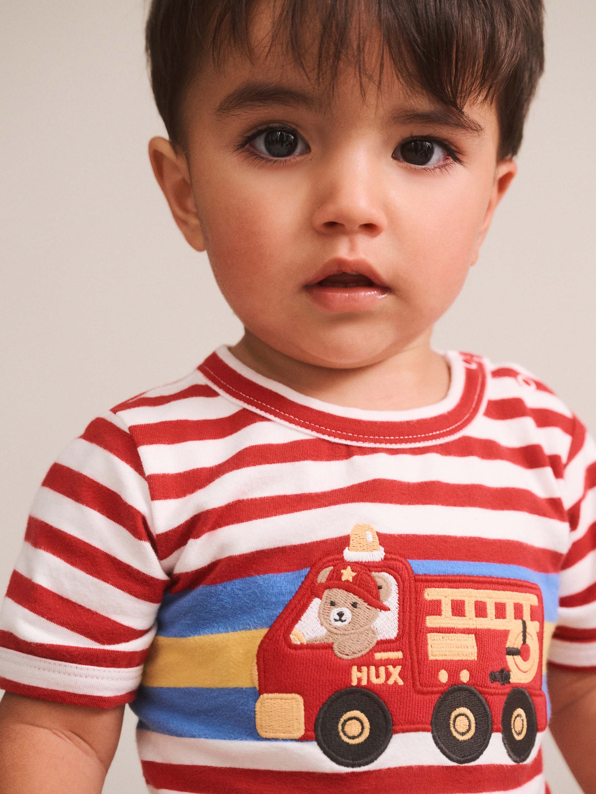 Huxbaby Fireman Hux Stripe Romper