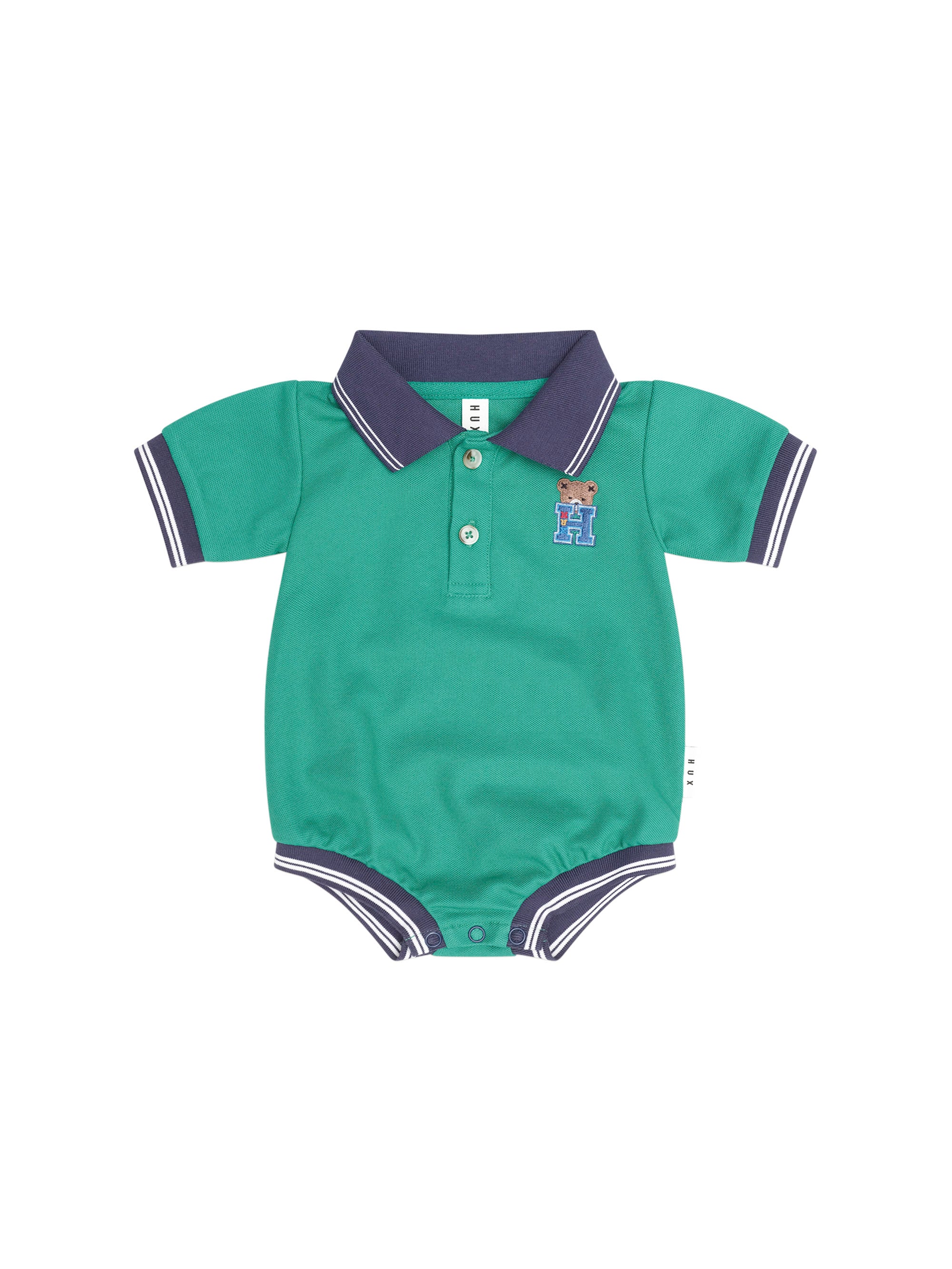 Huxbaby Collegiate Hux Pique Polo Romper