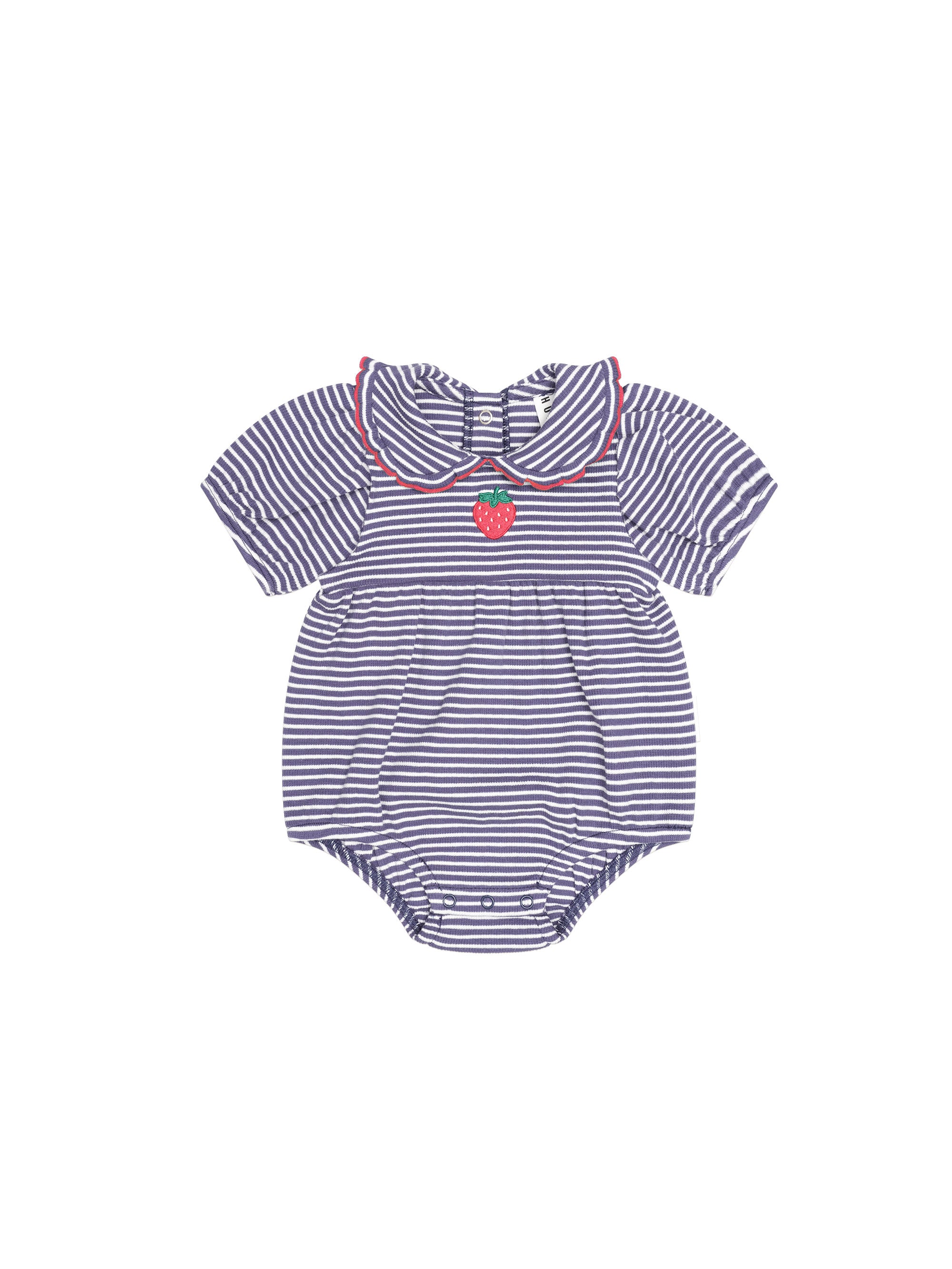 Huxbaby Ink Stripe Rib Collar Romper